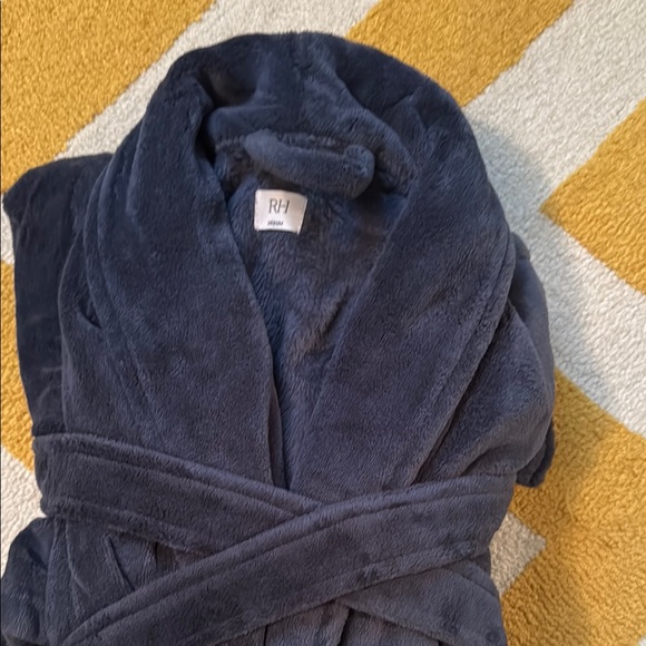 RH Plush Navy Robe - Picture 1 of 4